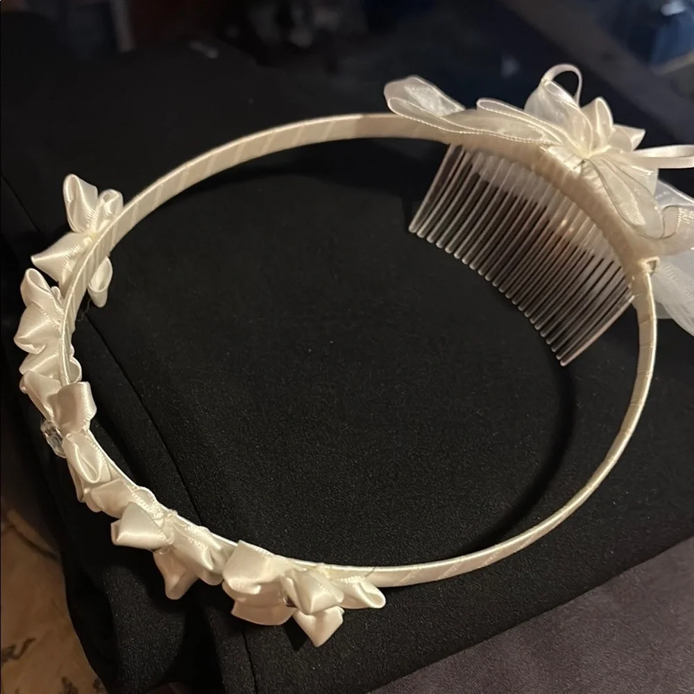 Headband vail with Decorative Comb